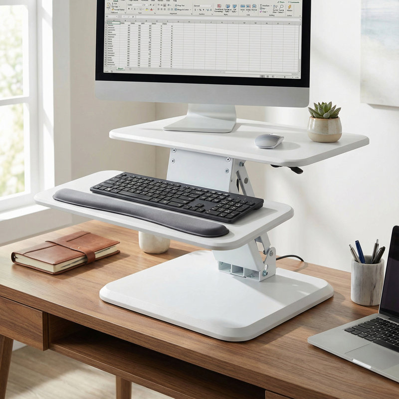 Convertisseur de bureau debout à hauteur ajustable Fierro, Blanc