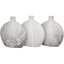 Ensemble de 3 vases de table en céramique gris / beige