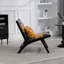 Chaise d'appoint Mid-Century moderne en similicuir avec coussin supplémentaire-474132500