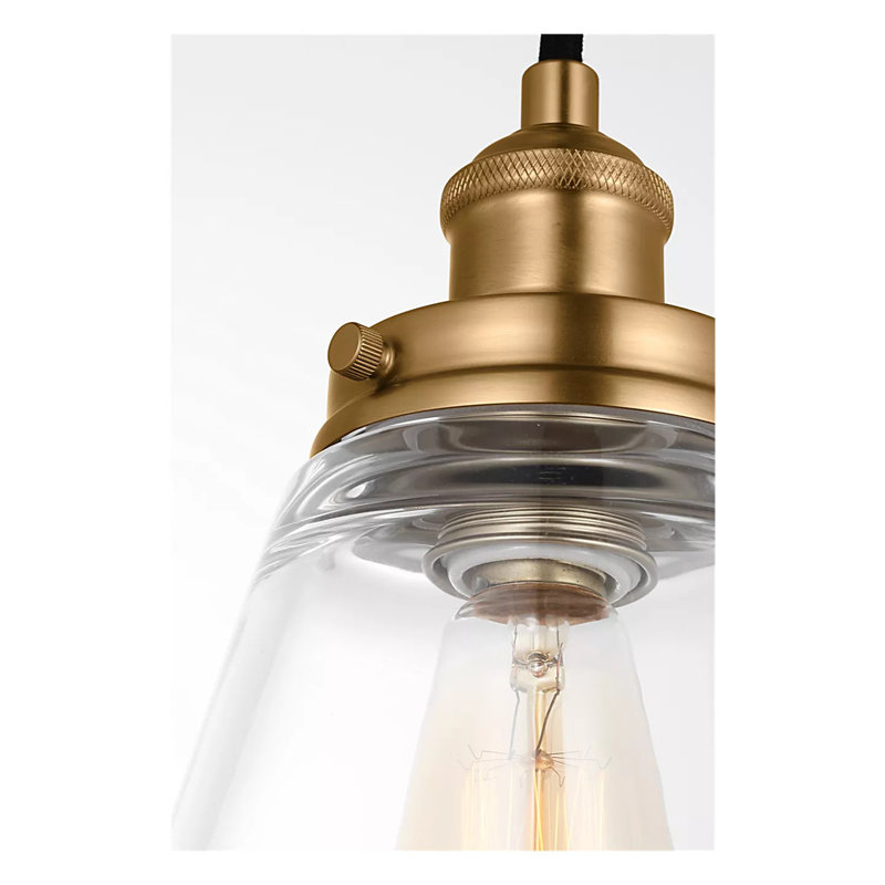 Topanga 1 - Light Single Pendant, 10.75" H x 9" W x 9" D, Satin Brass