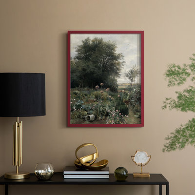 «Vintage Landscape CLX III», reproduction encadrée - bois massif