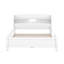 Lits en bois compacts avec DEL, rangement multifonctionnel, blanc moderne