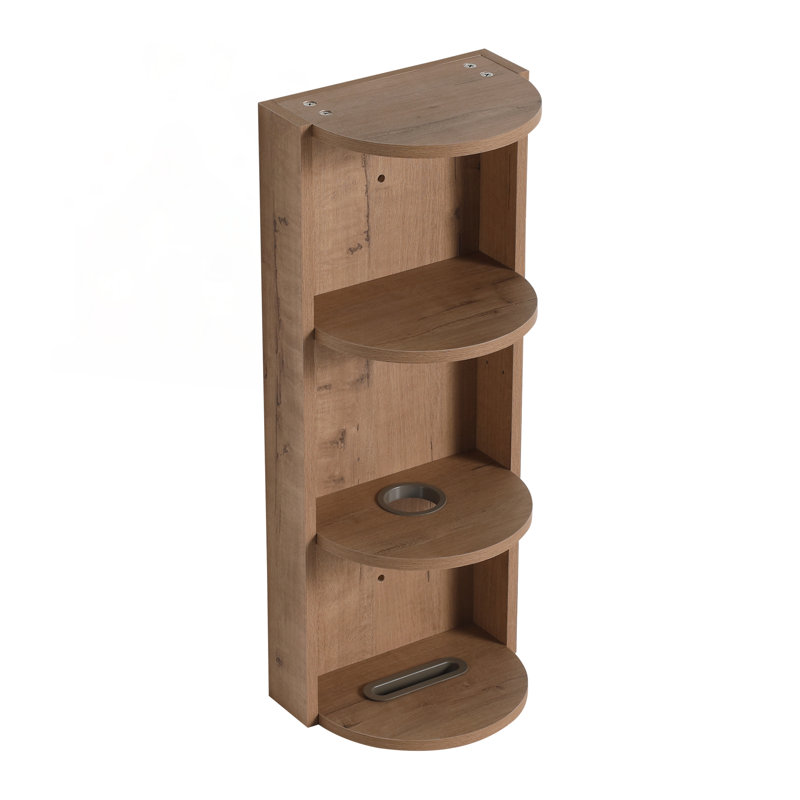 12 Inch Bathroom Wall-Mounted Storage Rack, Space-Saving Floating Design With Durable Imitative Oak Finish, Imitative Oak