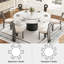 Table de salle à manger ronde ronde 59,06 "moderne avec plateau tournant Lazy Susan, blanc brillant pour 6 à 8 personnes