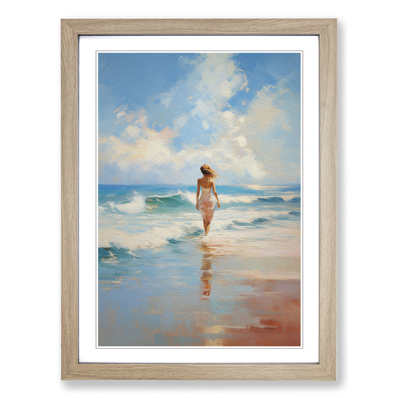 Single Picture Frame Print on Wood, 46cm H x 34cm W, Oak Framed