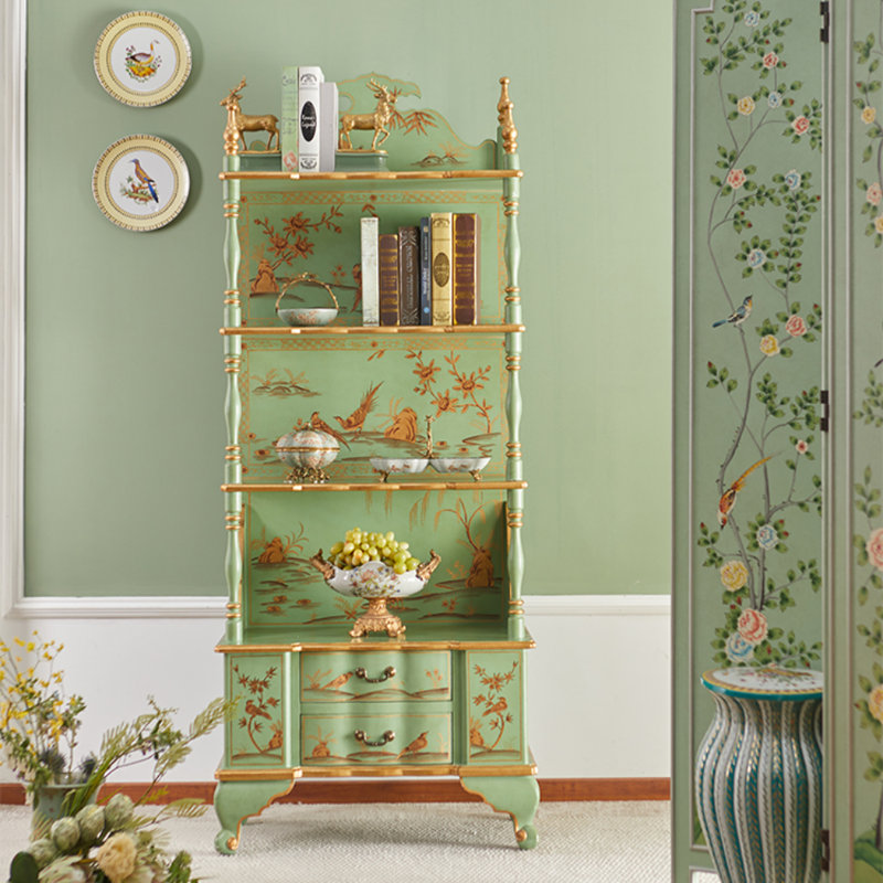 Vitrine française à plusieurs niveaux, H 75,2 po x l 30,12 po x P 16,73 po