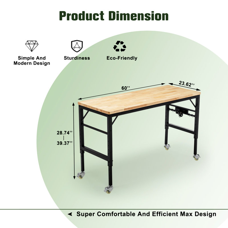 Établi réglable 60 "pour le garage