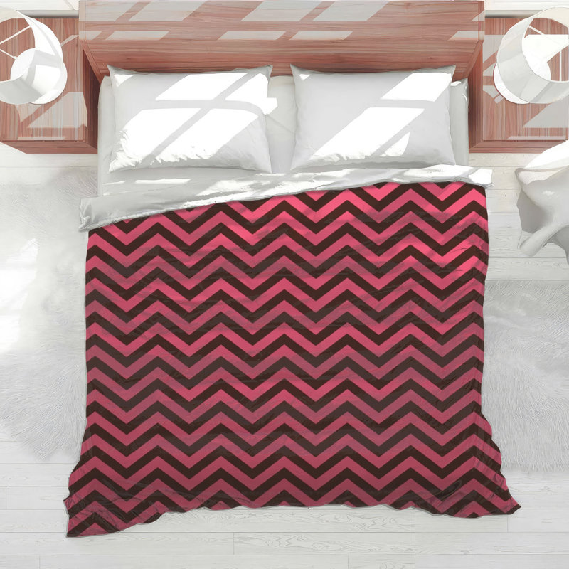Édredon en zigzag rose et noir, Twin Extra Long