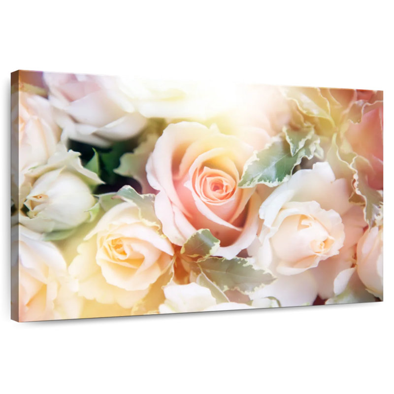 Harnek roses en fleurs, H 16 po x l 24 po