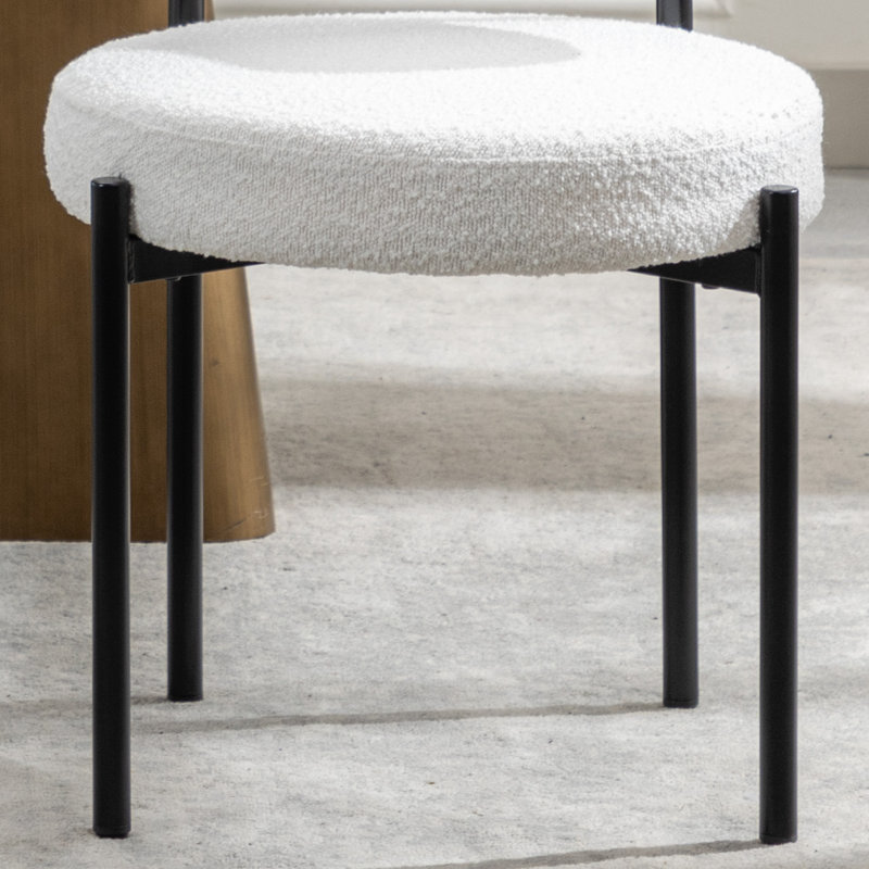 Chaise de salle à manger rembourrée Modern, 6, Noir, noir, noir, noir, Blanc, crème