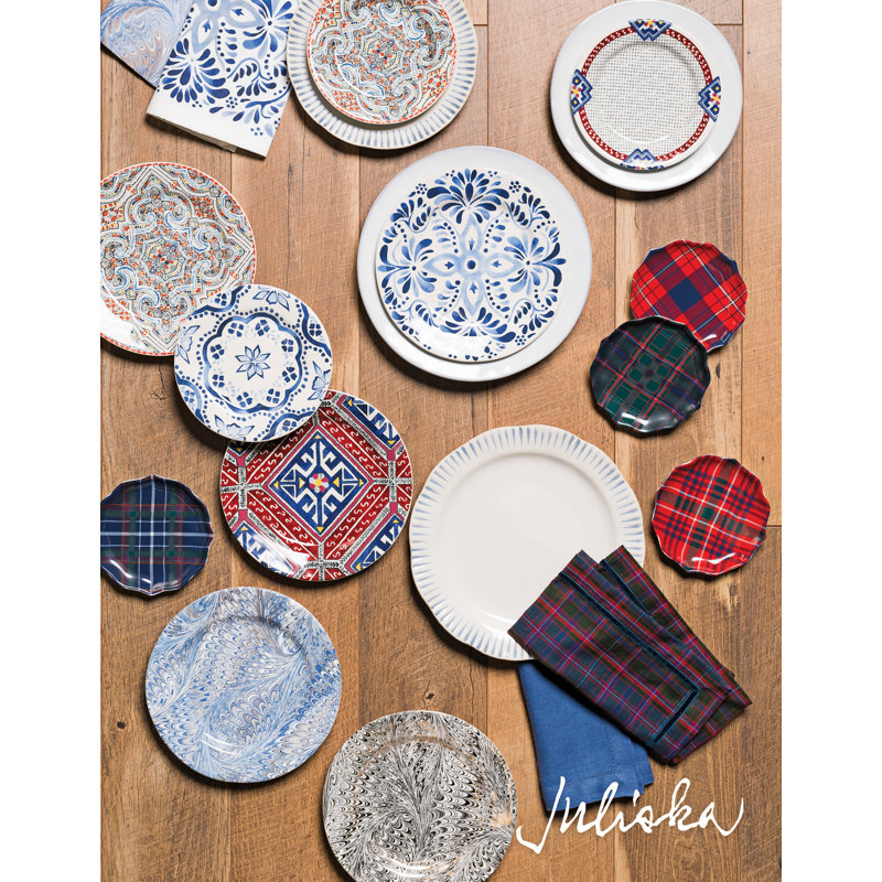 Iberian Side/Cocktail Plate, Indigo/White