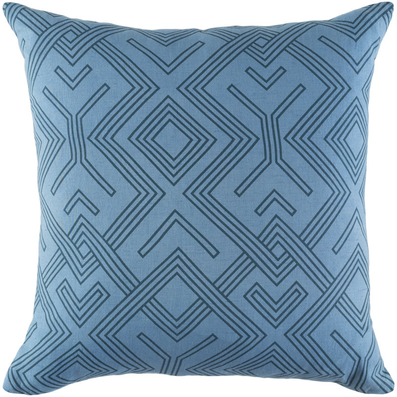 Ethiopia Sudan Geometric Down Throw Pillow, Denim/Slate