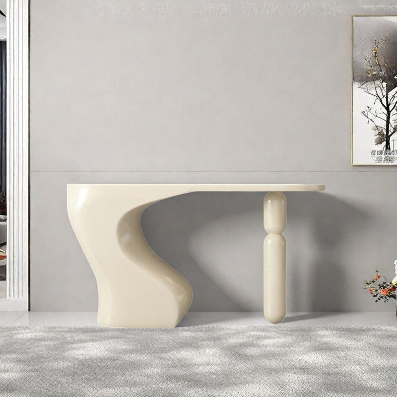 Console de style moderne et minimaliste, H 35,43 po x l 62,99 po x P 15,75 po, Kaki