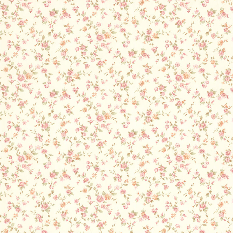 Rouleau de papier peint lisse L 33 pi x l 20,5 po Martha Floral Trail, Rose