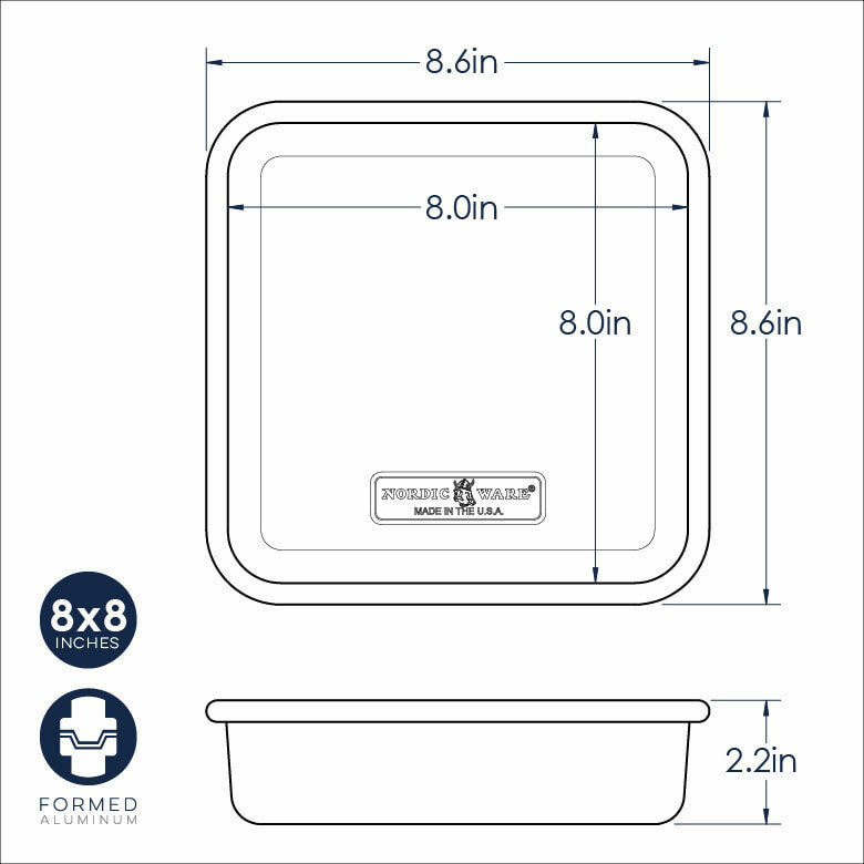 Nordic Ware 8" Square Aluminum Cake Pan