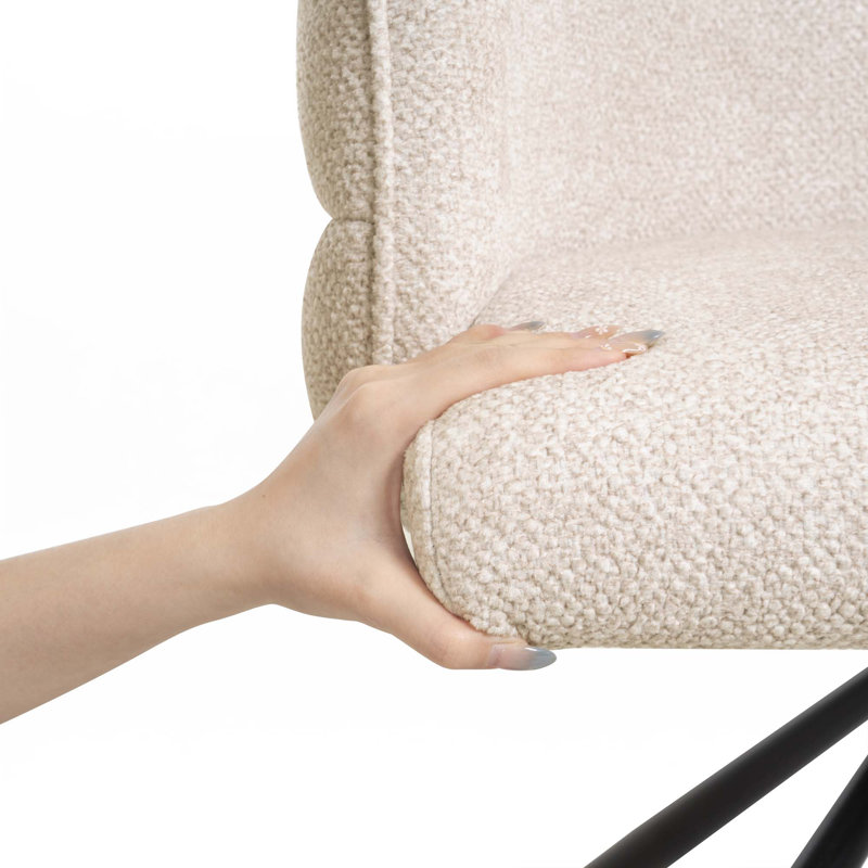 Ensemble de 2 chaises pivotantes 270 °, Beige