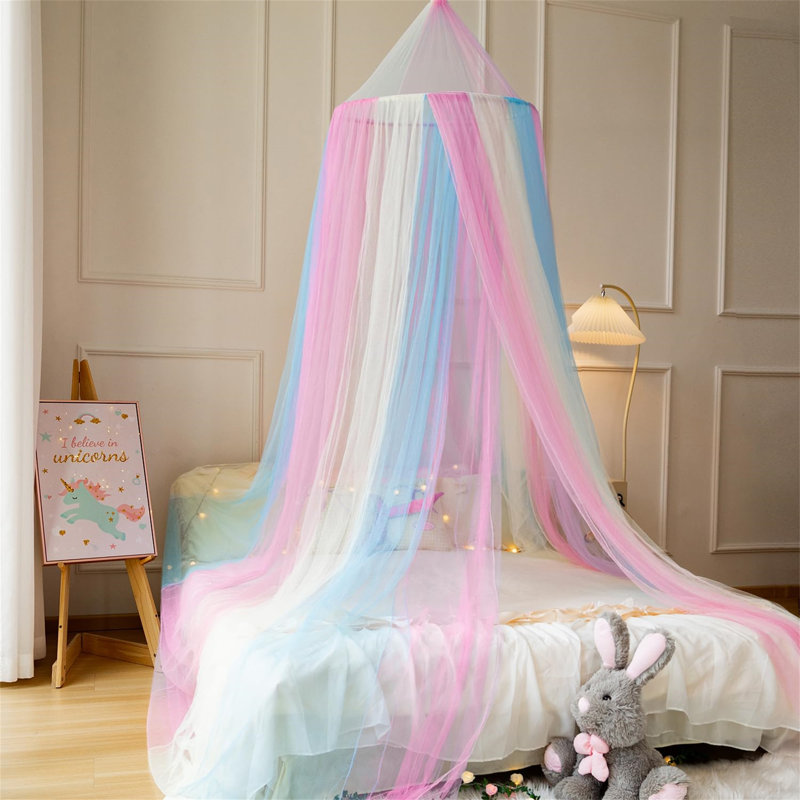 Adiyah Polyester Bed Canopy, Blue/Pink/Purple