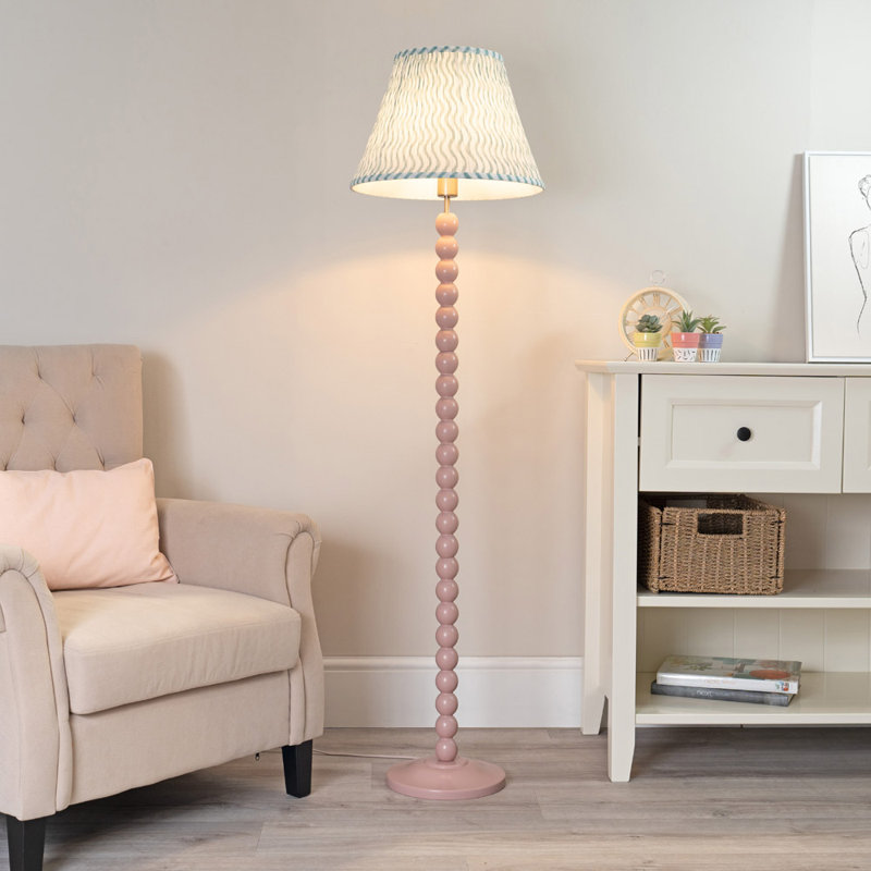 Bobbles 149cm Traditional Floor Lamp, Rose Pink