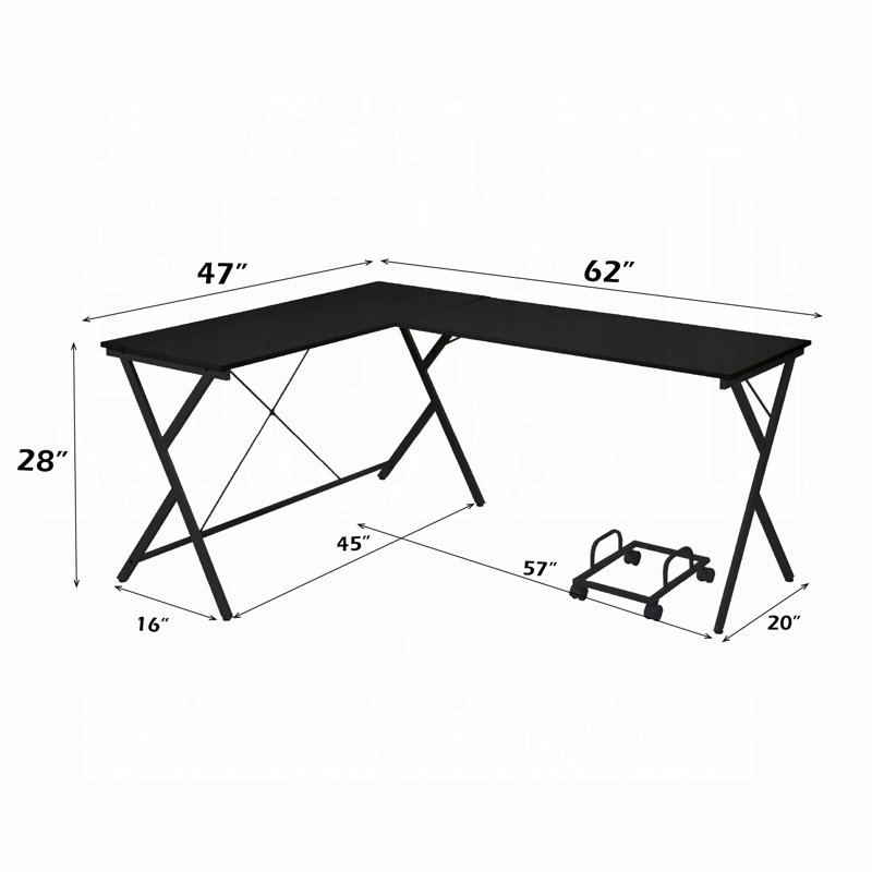 Bureau d'ordinateur Avelyn, Noir