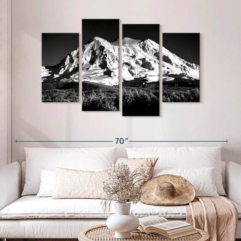 Alvord - Mont Shasta - monochrome, H 32 po x l 52 po
