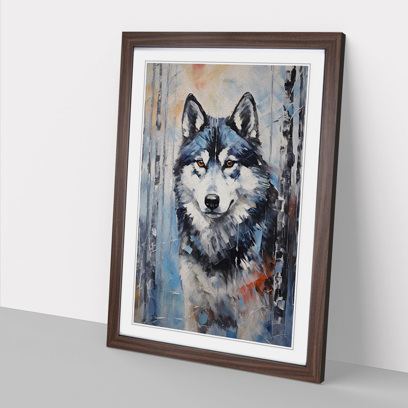 Husky Expressionism - Framed Print, Walnut Framed, 46cm H x 34cm W x 2cm D