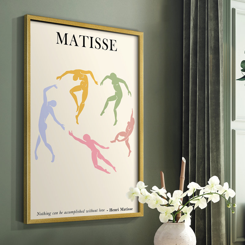 Matisse CDLXXXIII Framed Print - Solid Wood, 10" H x 8" W, Gold Single Picture Framed