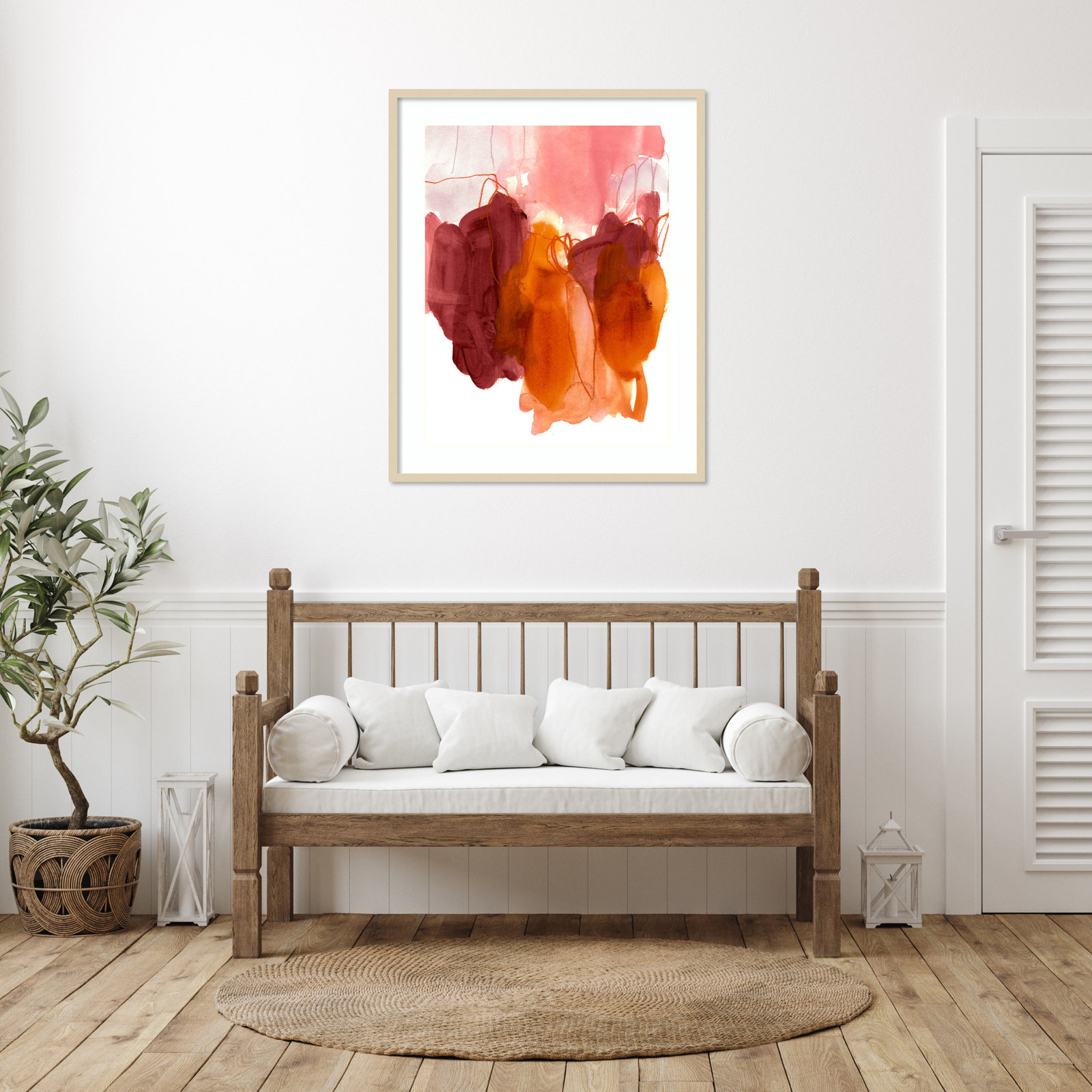 Orelia "Abstract Painting X" Print, Brown, 41" H x 33" W