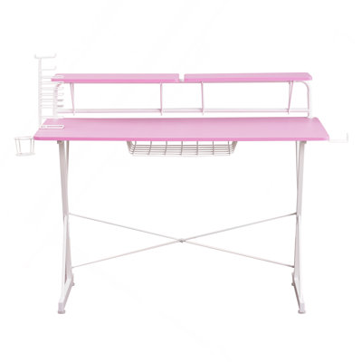 Bureau d'ordinateur avec tablette en carbone Techni Sport TS-200, rose
