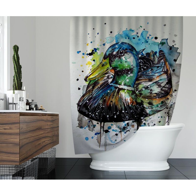 Floral and Paisley Shower Curtain, 90" H x 70" W