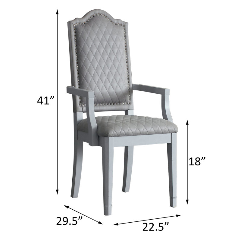 Fauteuil rembourré gris et gris Sarek, Gris, Gris perle