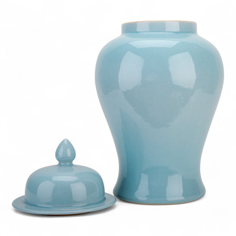 Light Blue Lidded Porcelain Jar, Blue