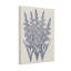 Plantes et fleurs, motif floral bleu sur toile crème