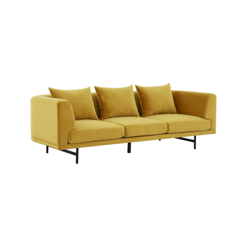 Joscelynn 90.2'' Velvet Sofa, Mustard Velvet