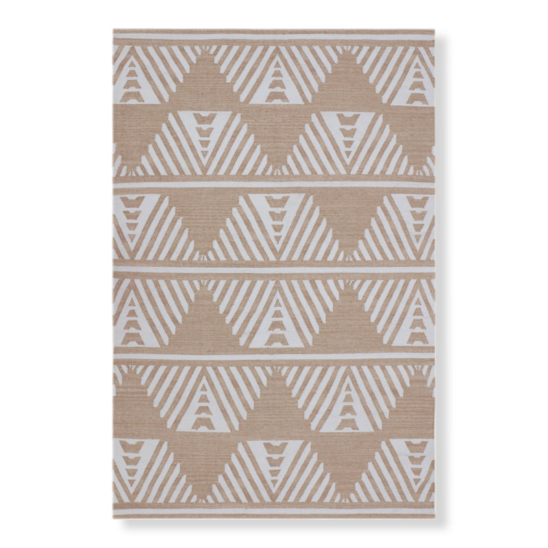 Folk Moroccan Area Rug in Natural, Rectangle 10' x 14'