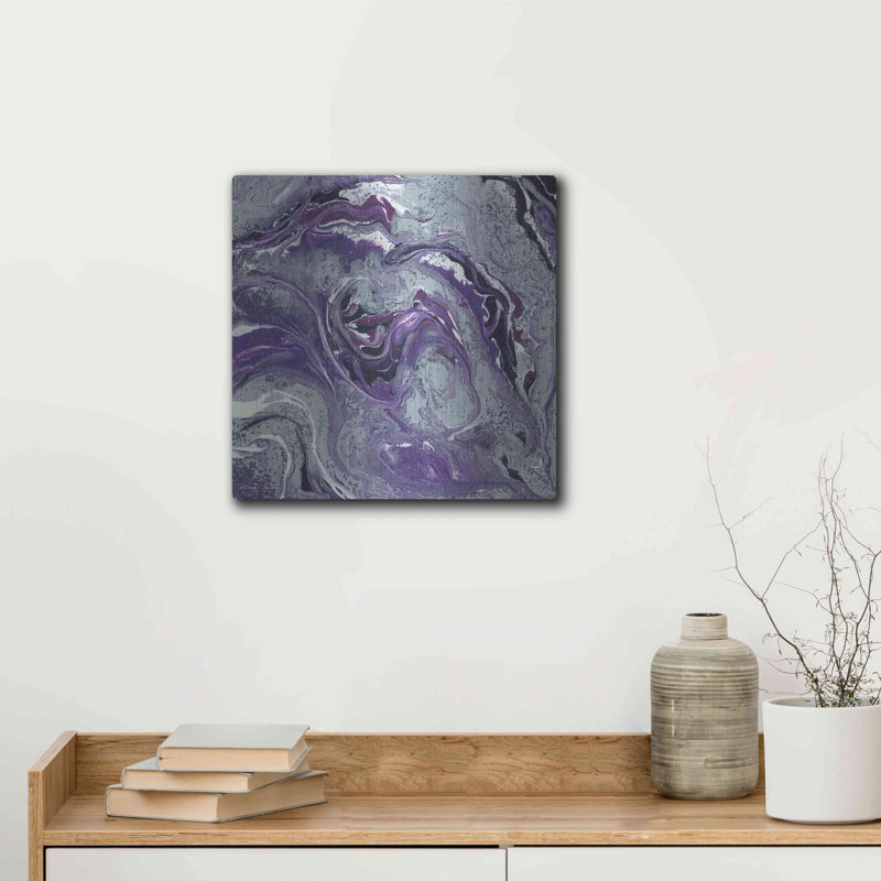 Brayden Studio® «Abstract in Purple I» par Cindy Jacobs, art mural en métal, H 12 po x l 12 po