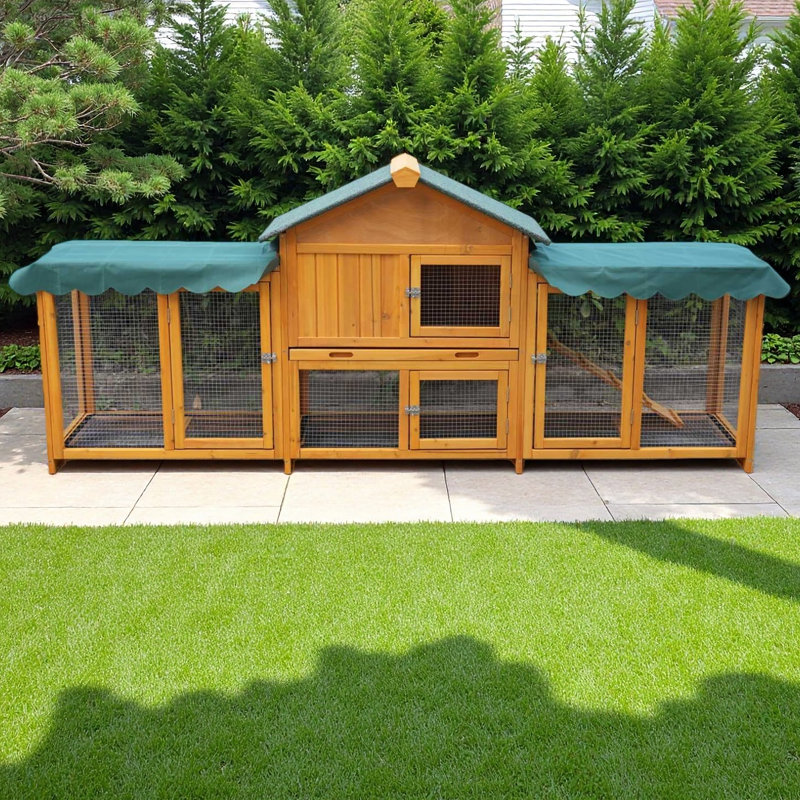 Cage à lapin très grande 82 pouces pour l'extérieur, facile à assembler et stable, avec plateau de nettoyage et toit imperméable pour petits et moyens