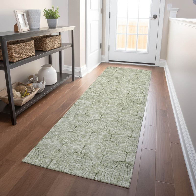 Premium Machine Washable Prisco Aloe Rug, Runner 2'3" x 7'6"