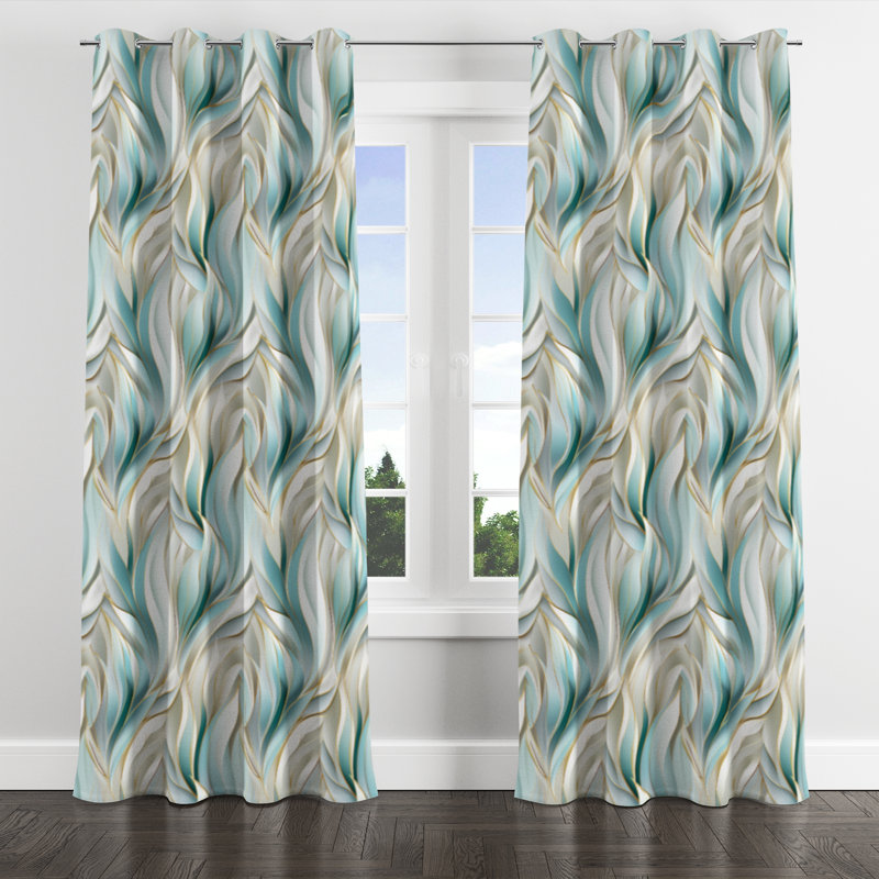 Vert et blanc scintillant Dazzle Glamour - rideau occultant avec œillets Glam - 1 panneau, L 52 po x L 108 po