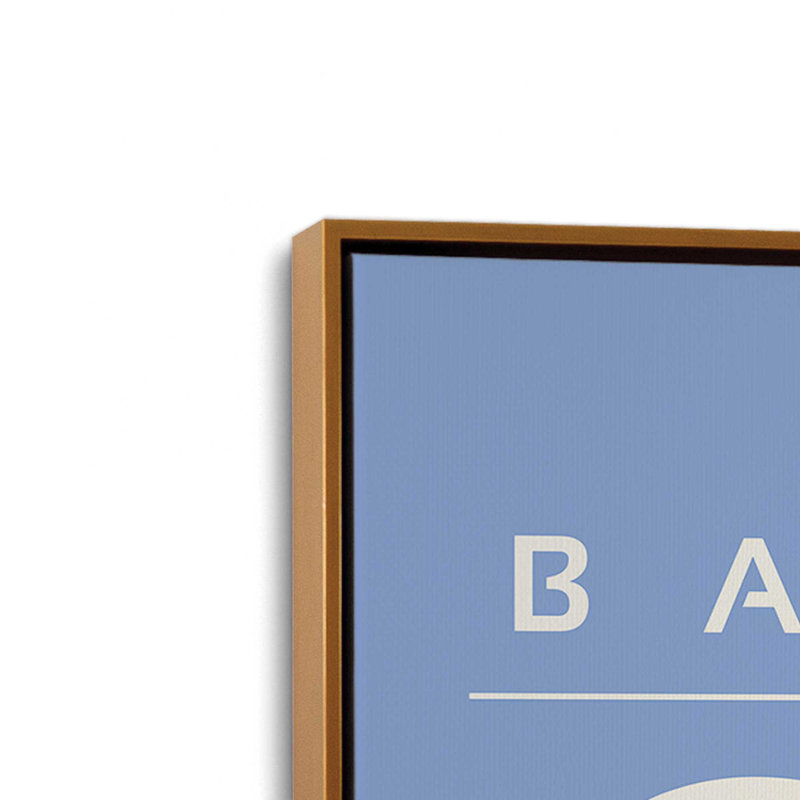 «Blue Retro Bauhaus», affiche sur toile encadrée, H 48,75 po x l 32,75 po x P 1,75 po, Or poli