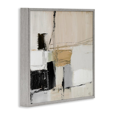 «Beige Black Organic Collage», estampe numérique encadrée par Lanie Loreth