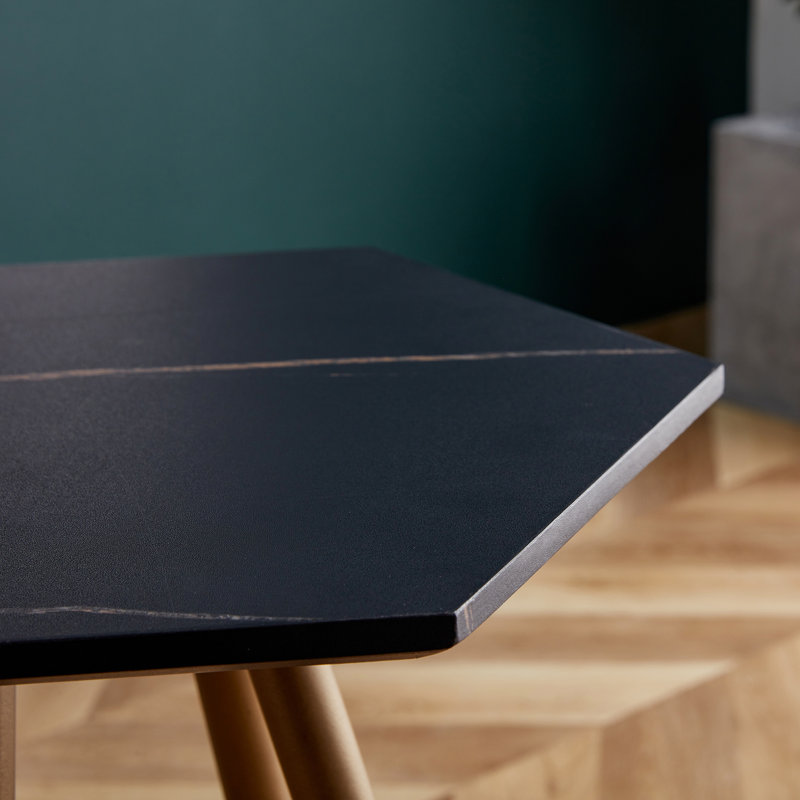 Petite table d'appoint en faux marbre, petite table d'appoint avec pieds en métal