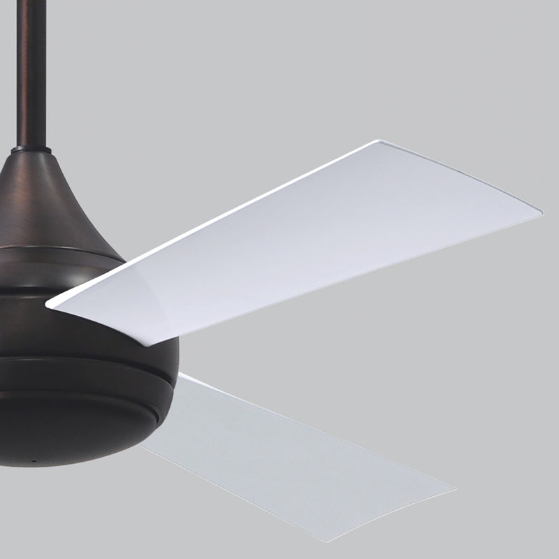 Donaire LED Outdoor Downrod Ceiling Fan, Brushed Bronze, Gloss White