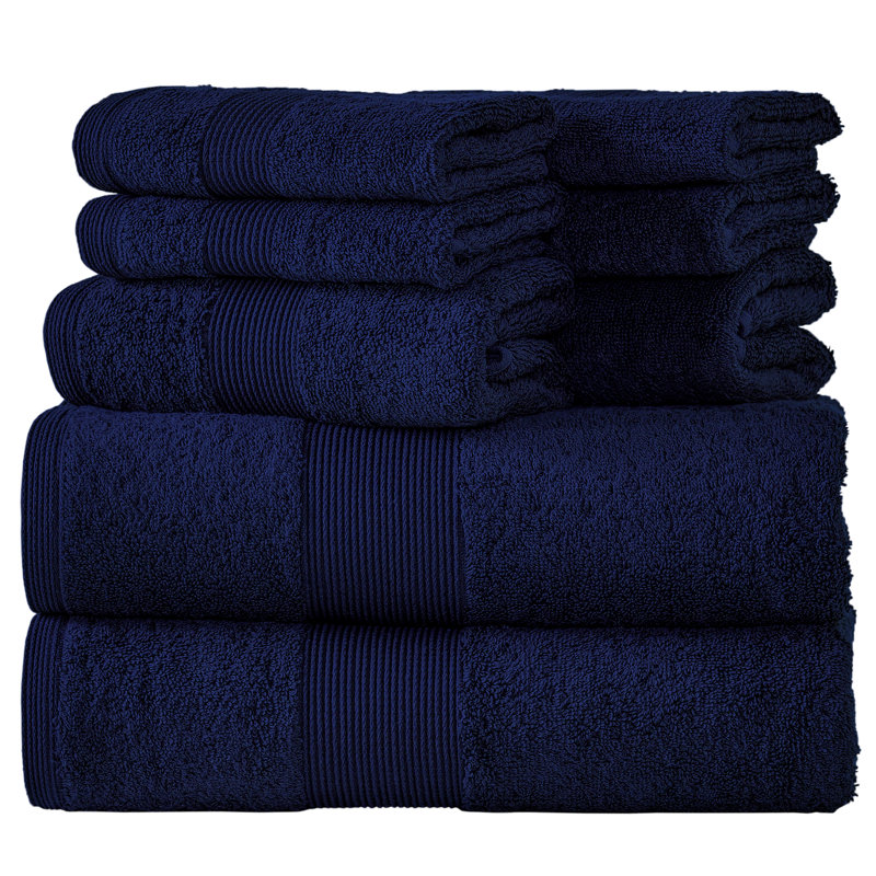 Ensemble de serviettes 8 pièces Cassie, Bleu