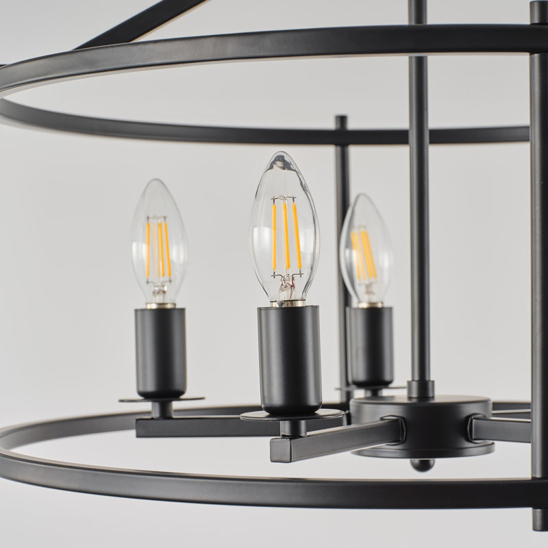 5-Light Round Flush Mount With Open Cage