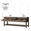Double 36 po Miroir de salle de bain en chêne gris avec miroir et plateau poli à la main avec miroir