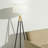 Levi 61 in. Mid-Century Modern LED Energy-Efficient Floor Lamp with Fabric Drum Shade and Metallic Brass Finish