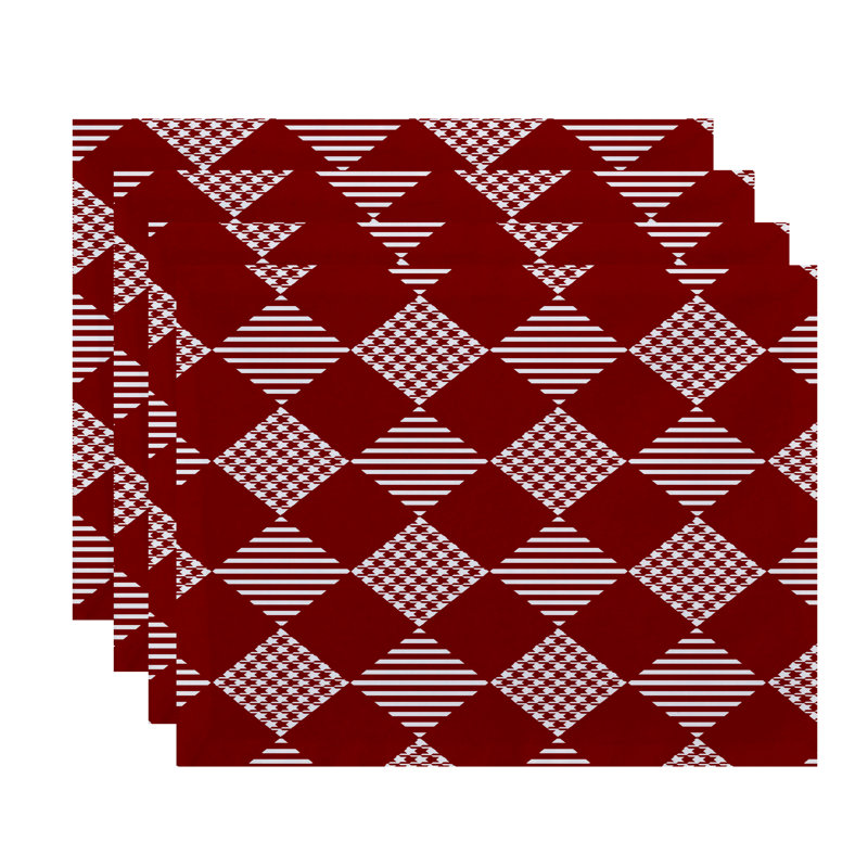 Ensemble de napperons 4 pièces, Rouge