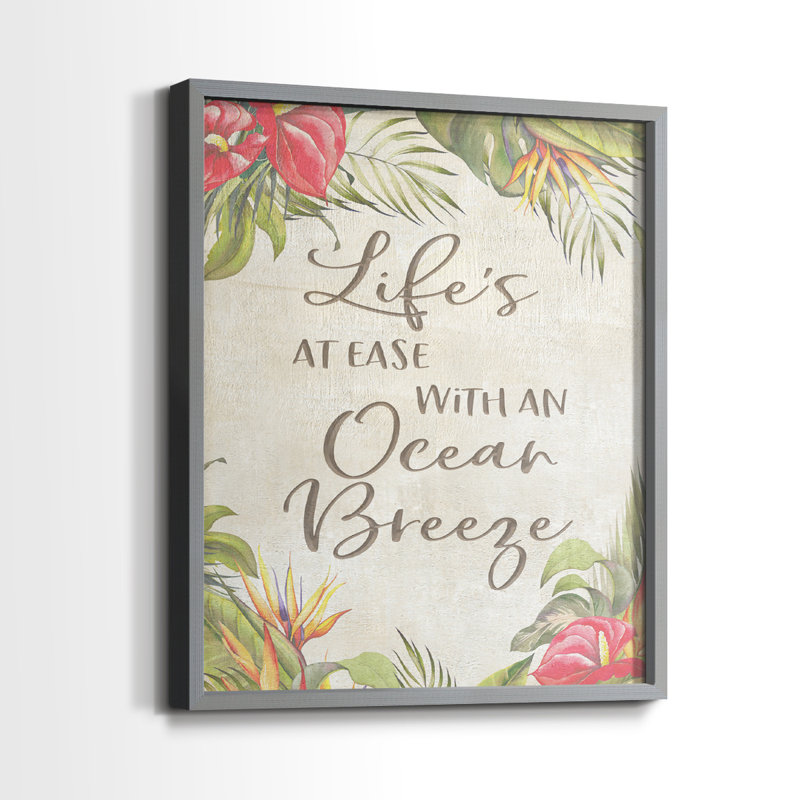 «Life's At Ease» - reproduction encadrée de qualité supérieure - prête à être accrochée - aucun clou requis - aucun clou requis