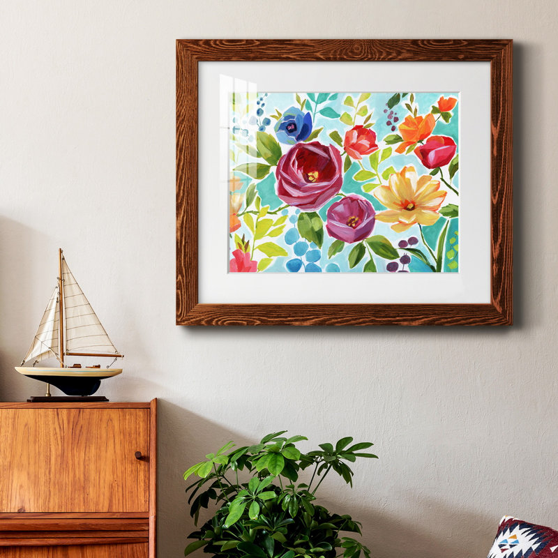 Modern Garden IV - peinture encadrée, H 37,5 po x l 27,5 po x P 1,5 po, Cadre en érable