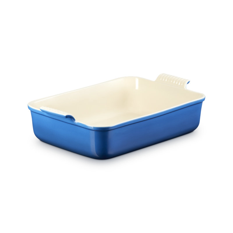 Le Creuset Stoneware Heritage Deep Rectangular Lasagna Dish, 6.75 Qt., Cerise, Marseille